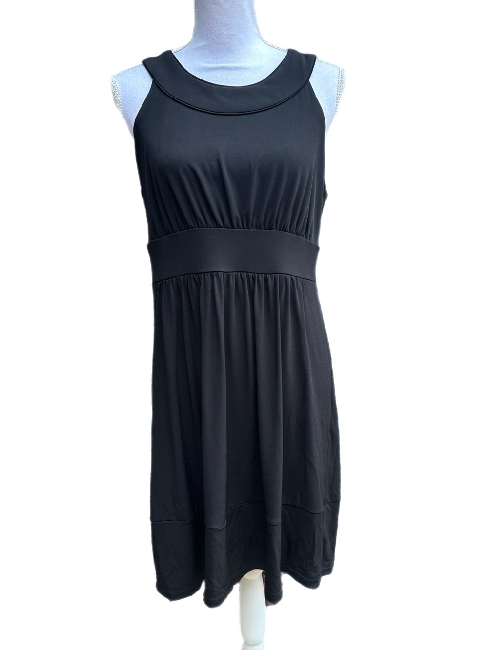 White House Black Market Classic Black Sleeveless A-Line Dress